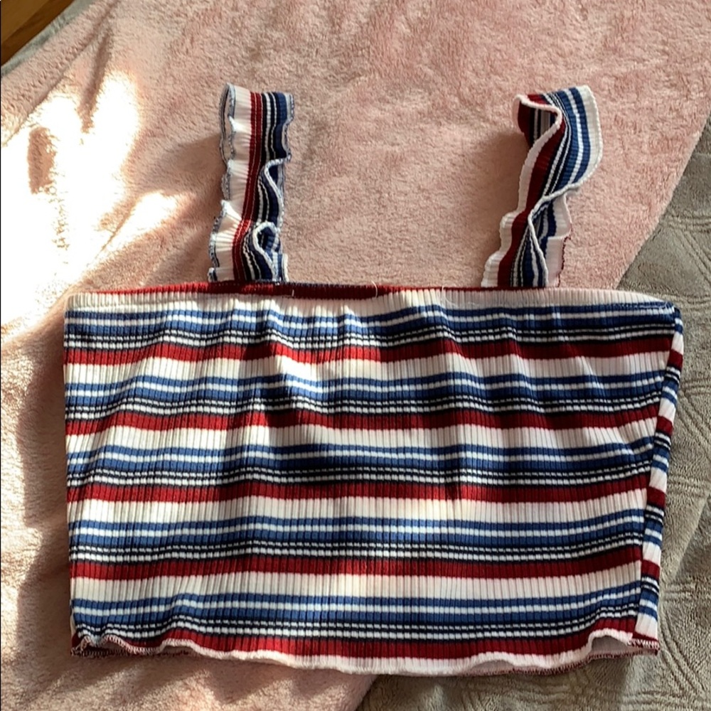 Striped r/w/b crop top